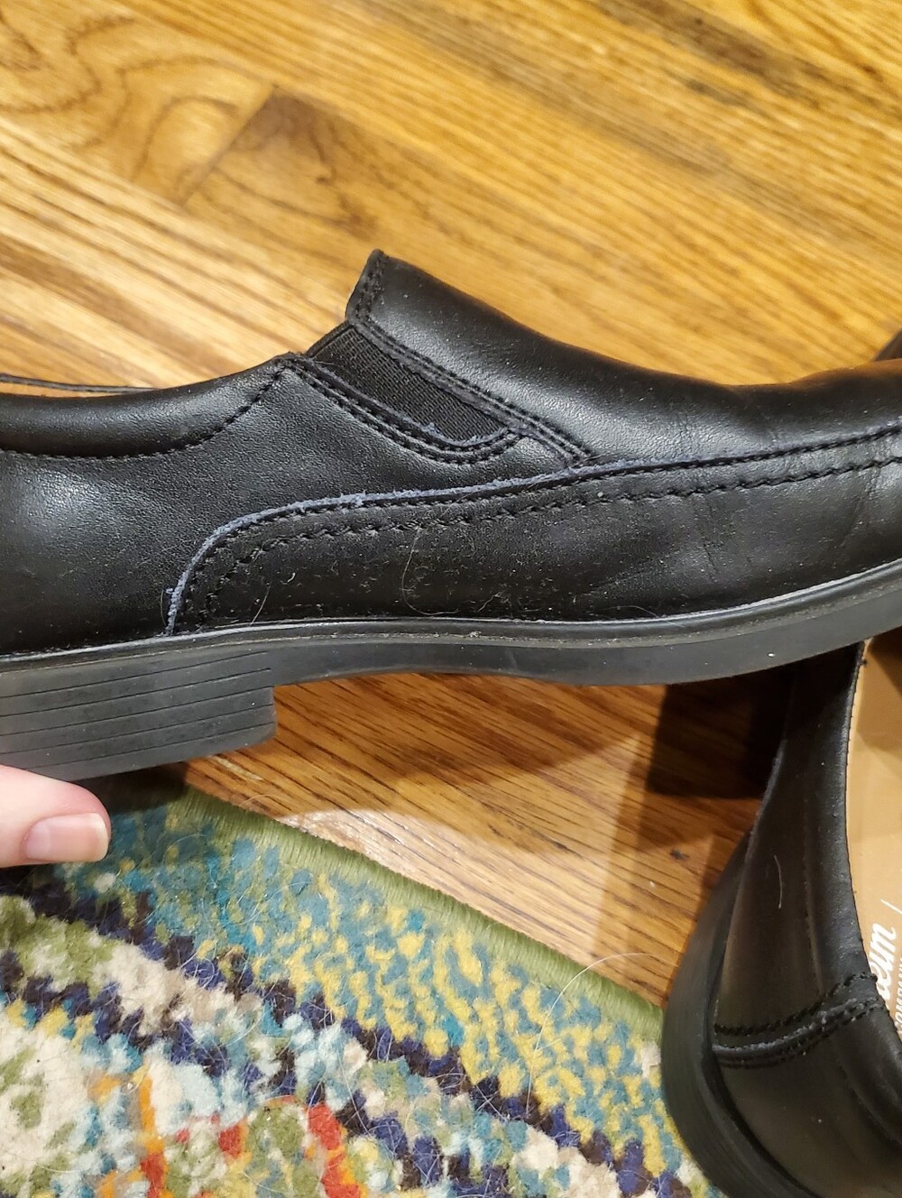 Florsheim Boys Size 5 Black Leather Slip-On Loafers - Picture 5 of 6
